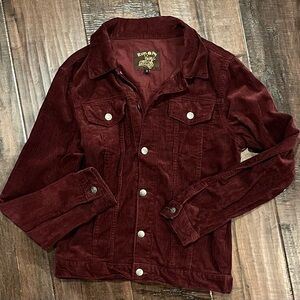 Run and Fly Burgundy/Cranberry Corduroy Jacket Size Small